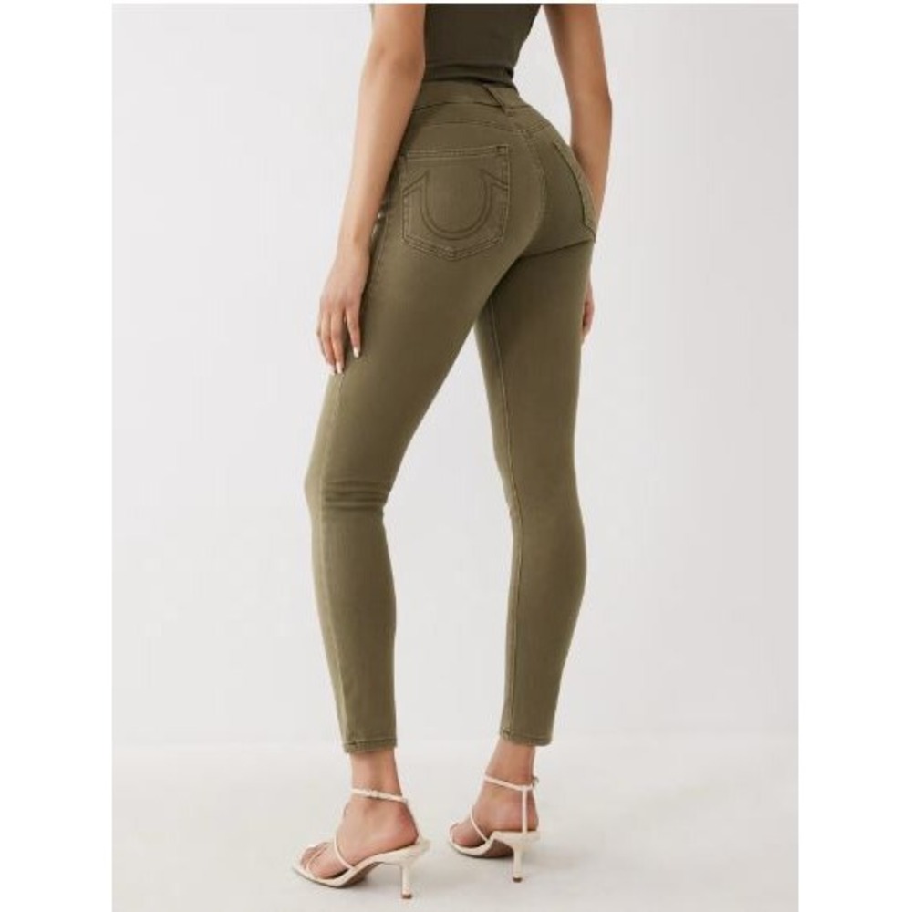 True Religion The Runway Legging Jeans Kalamata Green 204935 XS